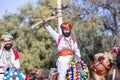 Rajasthani male on camel during bikaner camel festival