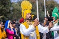 Punjabi male artist performing bhangra dance