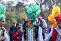 Portrait of an male bhangra dance artist at camel festival bikaner Royalty Free Stock Photo