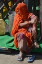 Beautiful young woman wearing Rajasthani traditional