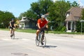 Bike Across Kansas Participants Entering Town