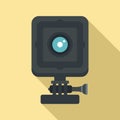 Bike action camera icon, flat style Royalty Free Stock Photo