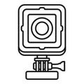Bike action camera icon, outline style Royalty Free Stock Photo