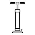 Bike air pump icon outline vector. Fix workshop