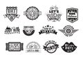 Bike badge vintage style set Royalty Free Stock Photo