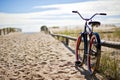 Bike on beach Royalty Free Stock Photo