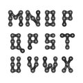 Bike or Bicycle Chain Vector Font Royalty Free Stock Photo