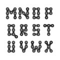 Bike or Bicycle Chain Vector Font