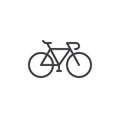 Bike, Bicycle line icon, outline vector sign, linear style pictogram isolated on white. Royalty Free Stock Photo