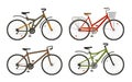 Bike, bicycle set icons. Cycling, transport concept. Vector illustration Royalty Free Stock Photo