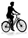 Bike and Bicyclist Silhouette Royalty Free Stock Photo