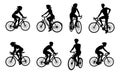 Bike and Bicyclist Silhouettes Set