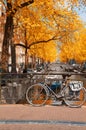 Bike on canal ring bridge, Amsterdam Royalty Free Stock Photo