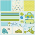 Bike and Car Design elements for scrapbook