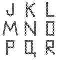 Bike chain alphabet J to R