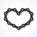 Bike chain heart Royalty Free Stock Photo