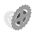 Bike chain star icon, isometric 3d style Royalty Free Stock Photo