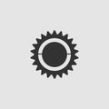 Bike chainring, chainwheel icon flat Royalty Free Stock Photo