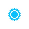 Bike chainring, chainwheel icon flat Royalty Free Stock Photo