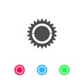 Bike chainring, chainwheel icon flat Royalty Free Stock Photo