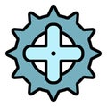 Bike chainwheel icon color outline vector Royalty Free Stock Photo