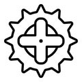 Bike chainwheel icon, outline style Royalty Free Stock Photo