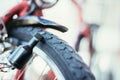Bike in the city: Close up picture of the dynamo Royalty Free Stock Photo