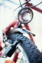 Bike in the city: Close up picture of the dynamo Royalty Free Stock Photo