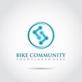 Bike Community logo template. Vector Illustrator eps.10