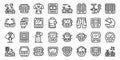 Bike computer icons set outline vector. Road digital