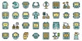 Bike computer icons set vector flat Royalty Free Stock Photo