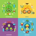 Bike Concept Icons Set