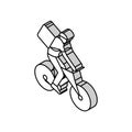 bike courier isometric icon vector illustration Royalty Free Stock Photo