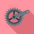 Bike crank icon, flat style Royalty Free Stock Photo