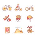 Bike cycling and biking accessories sign set