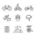 Bike cycling and biking accessories sign set Royalty Free Stock Photo