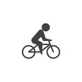 Bike with cyclist vector icon
