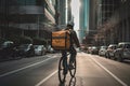 Bike delivery through big city