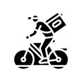 bike delivery glyph icon vector illustration