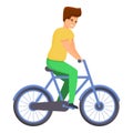 Bike family icon, cartoon style Royalty Free Stock Photo