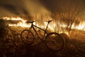 Bike on fire field