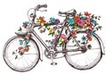 Bike with flowers Royalty Free Stock Photo