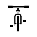 Bike front view icon, vector illustration, black sign on isolated background