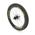 Bike front wheel against white. 3D illustration