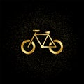 Bike gold, icon. Vector illustration of golden particle