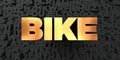 Bike - Gold text on black background - 3D rendered royalty free stock picture