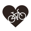 Bike and heart. Bicycle love