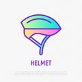 Bike helmet gradient thin line icon. Modern vector illustration of sport equipment