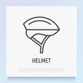 Bike helmet gradient thin line icon. Modern vector illustration of sport equipment