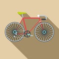 Bike icon, flat style Royalty Free Stock Photo